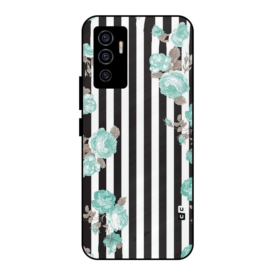 Stripes Bloom Metal Back Case for Vivo V23e