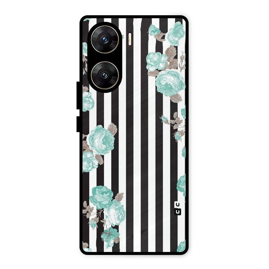 Stripes Bloom Metal Back Case for Vivo V29e