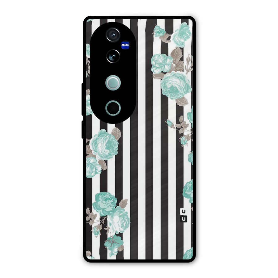 Stripes Bloom Metal Back Case for Vivo V40