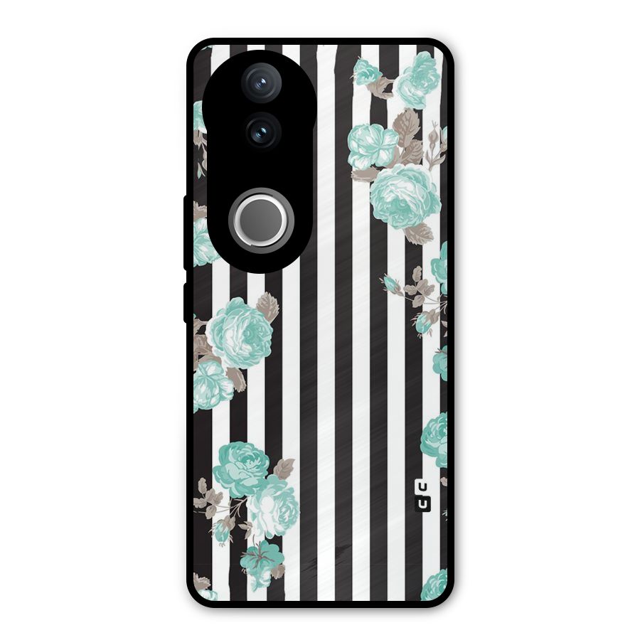 Stripes Bloom Metal Back Case for Vivo V50