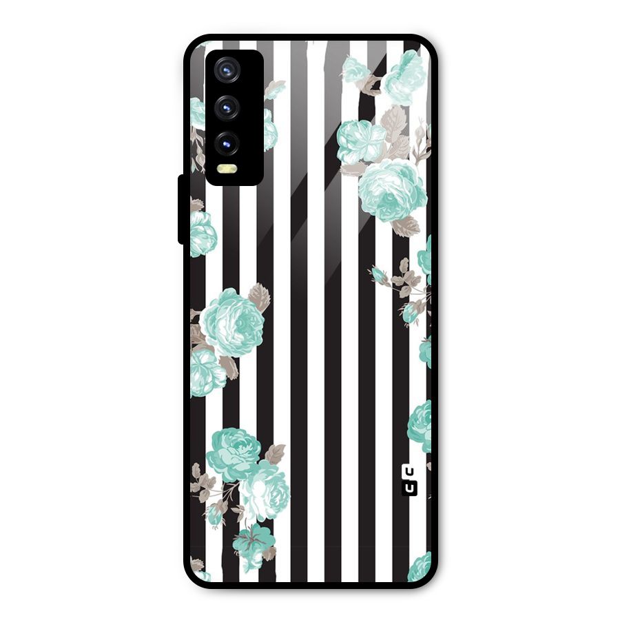 Stripes Bloom Metal Back Case for Vivo Y20 2021