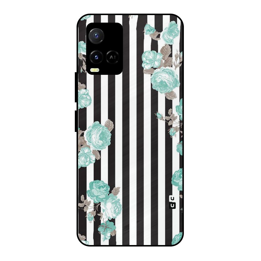 Stripes Bloom Metal Back Case for Vivo Y21A