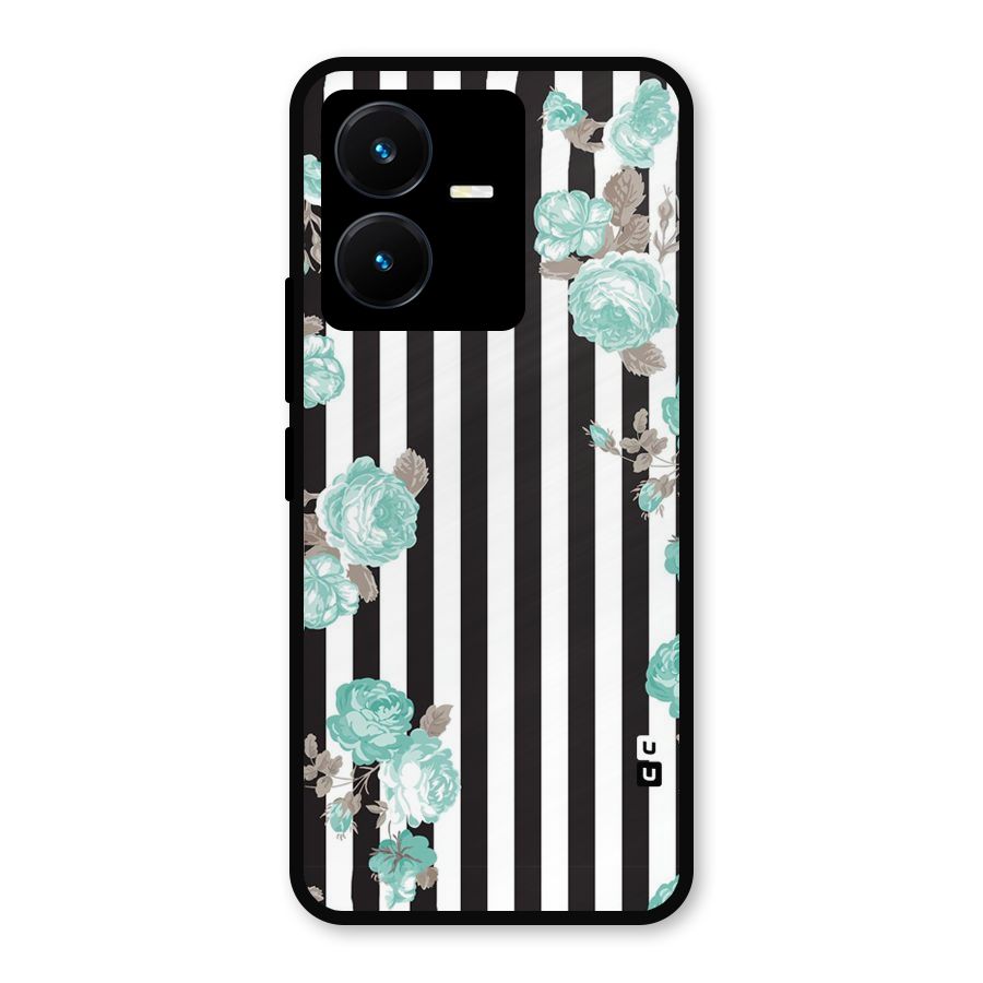 Stripes Bloom Metal Back Case for Vivo Y22