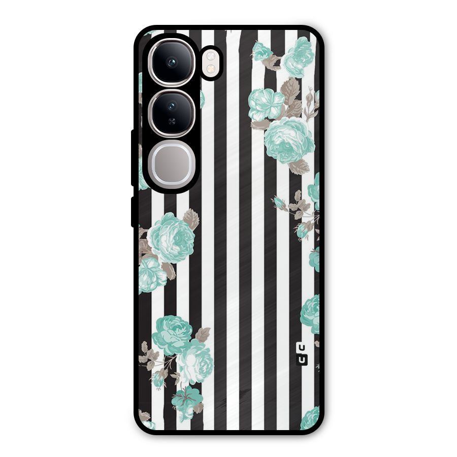Stripes Bloom Metal Back Case for Vivo Y300