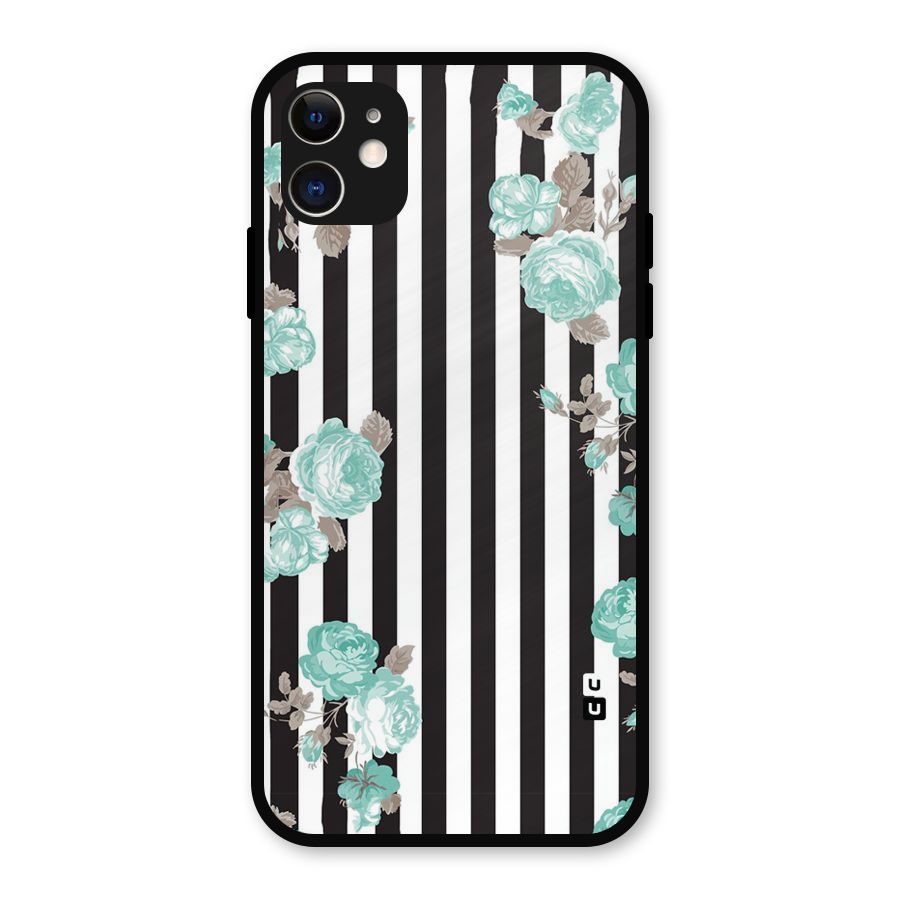 Stripes Bloom Metal Back Case for iPhone 11