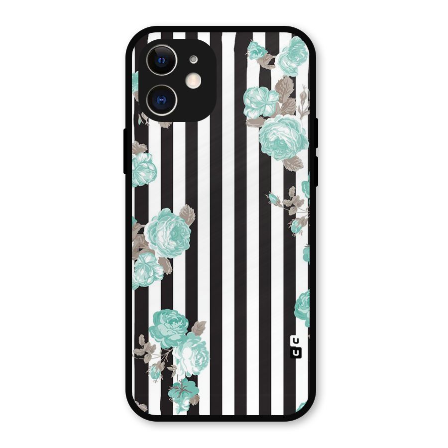 Stripes Bloom Metal Back Case for iPhone 12
