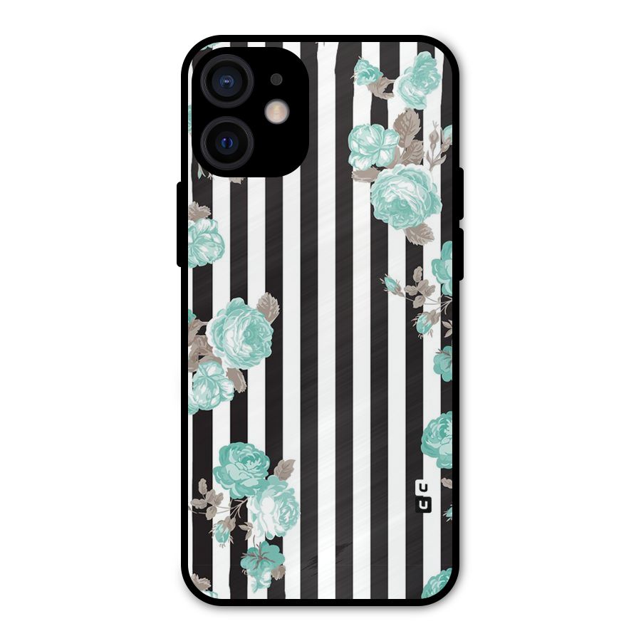 Stripes Bloom Metal Back Case for iPhone 12 Mini