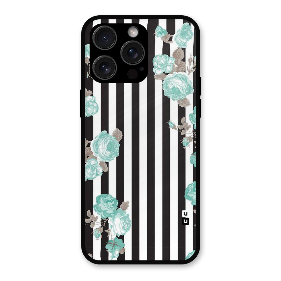 Stripes Bloom Metal Back Case for iPhone 15 Pro Max