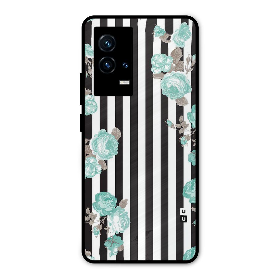 Stripes Bloom Metal Back Case for iQOO 9 5G