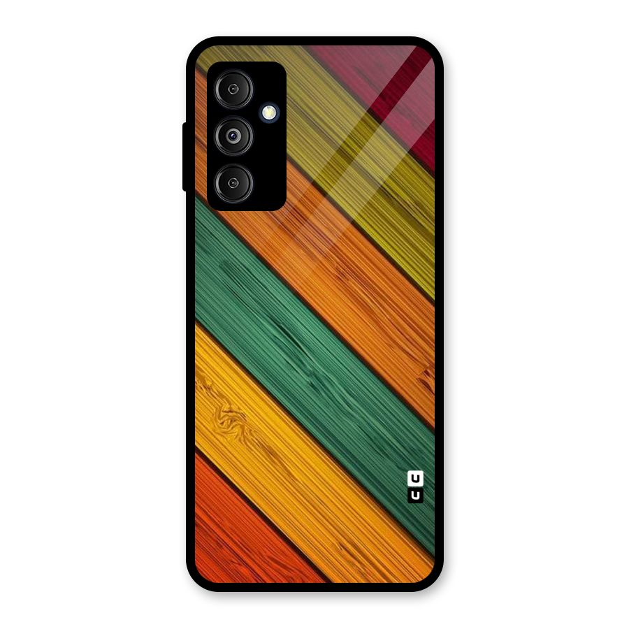 Stripes Classic Design Glass Back Case for Galaxy M14 5G