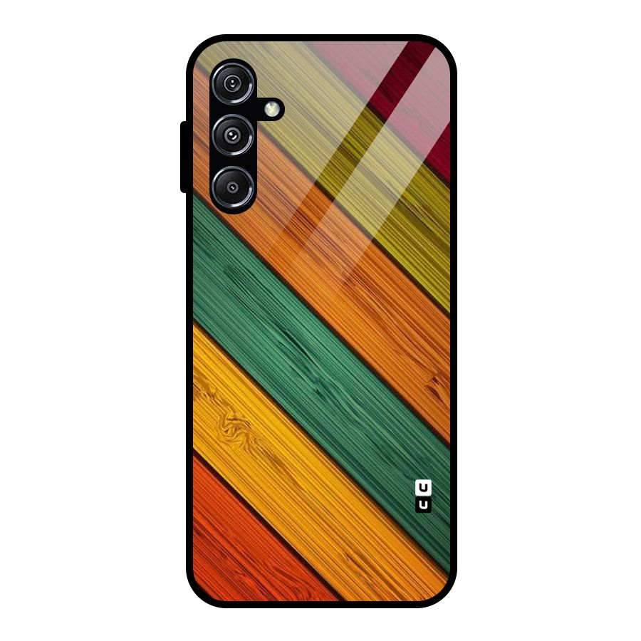 Stripes Classic Design Glass Back Case for Galaxy M34 5G