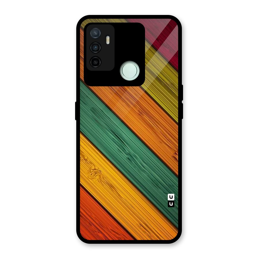 Stripes Classic Design Glass Back Case for Oppo A53