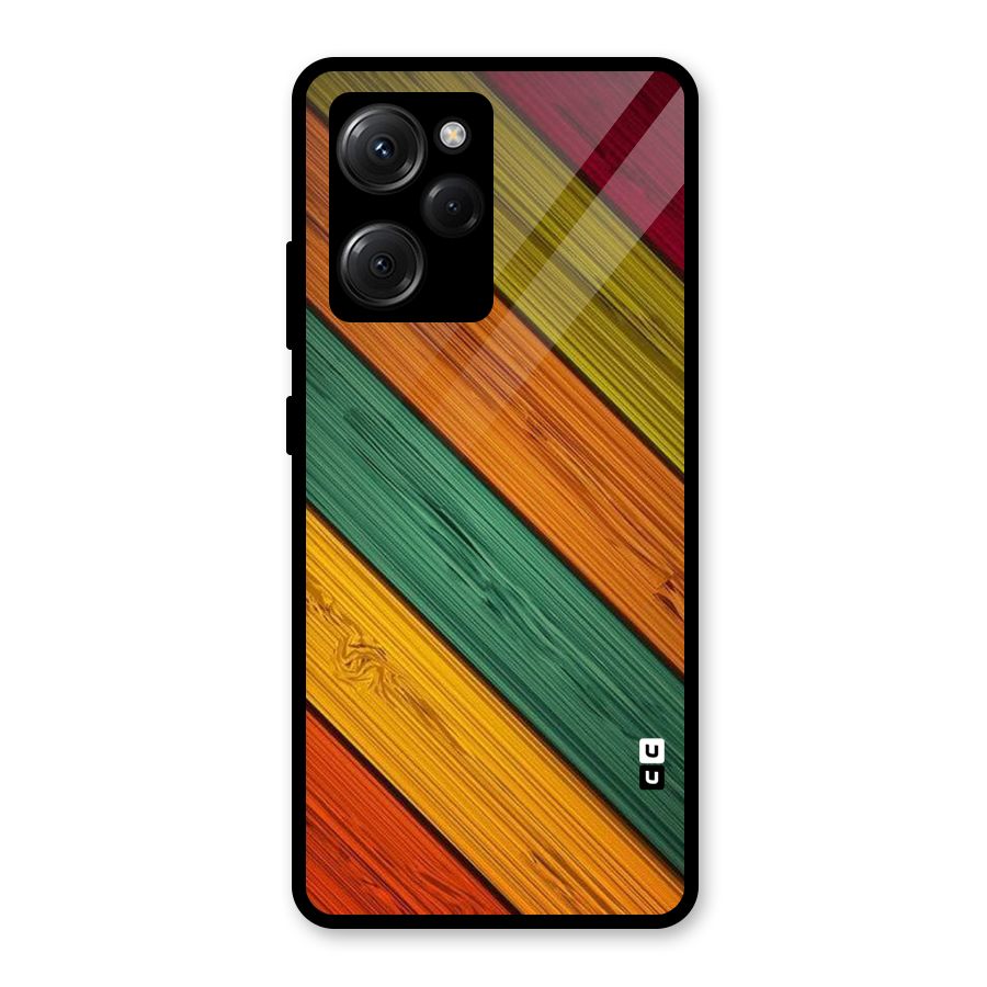 Stripes Classic Design Glass Back Case for Poco X5 Pro