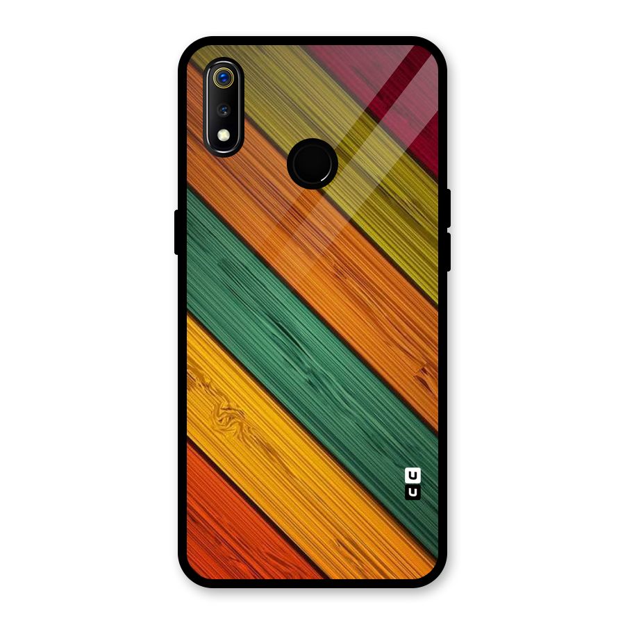 Stripes Classic Design Glass Back Case for Realme 3i