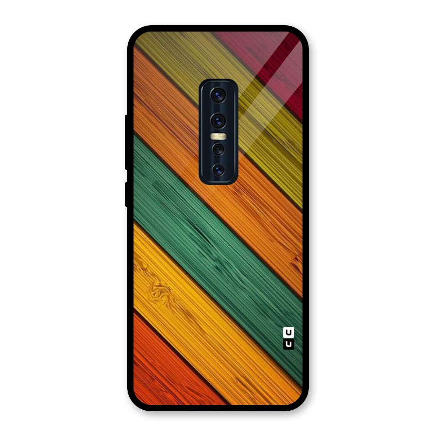Stripes Classic Design Glass Back Case for Vivo V17 Pro