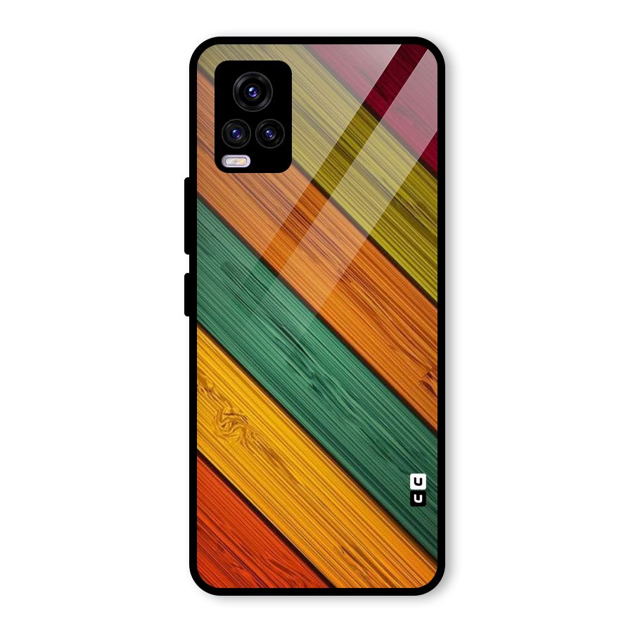 Stripes Classic Design Glass Back Case for Vivo V20 2021