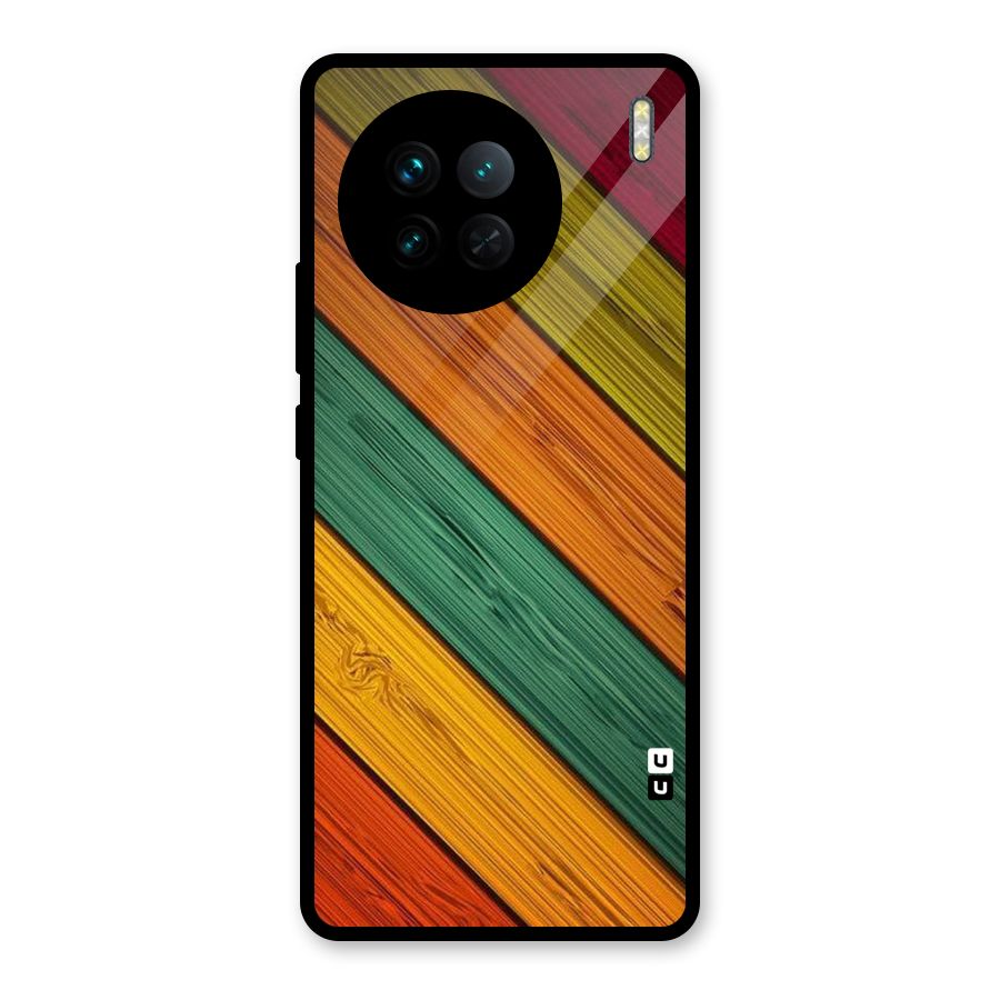 Stripes Classic Design Glass Back Case for Vivo X90