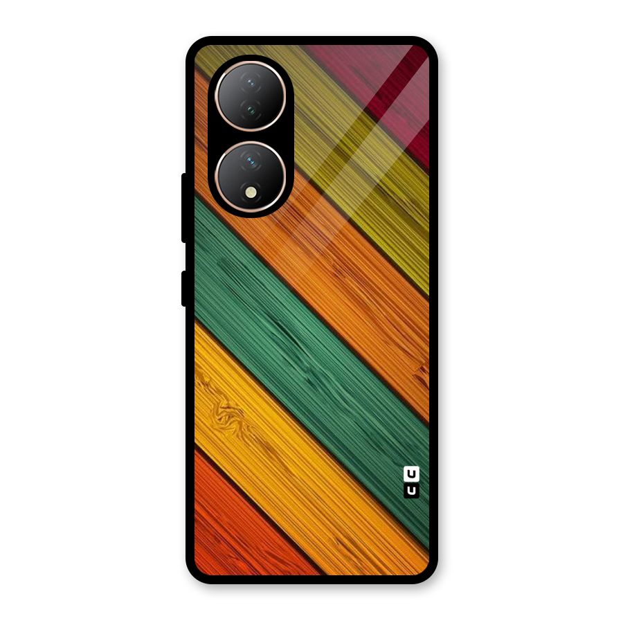 Stripes Classic Design Glass Back Case for Vivo Y100A
