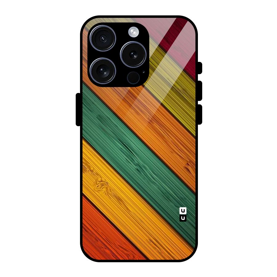 Stripes Classic Design Glass Back Case for iPhone 15 Pro