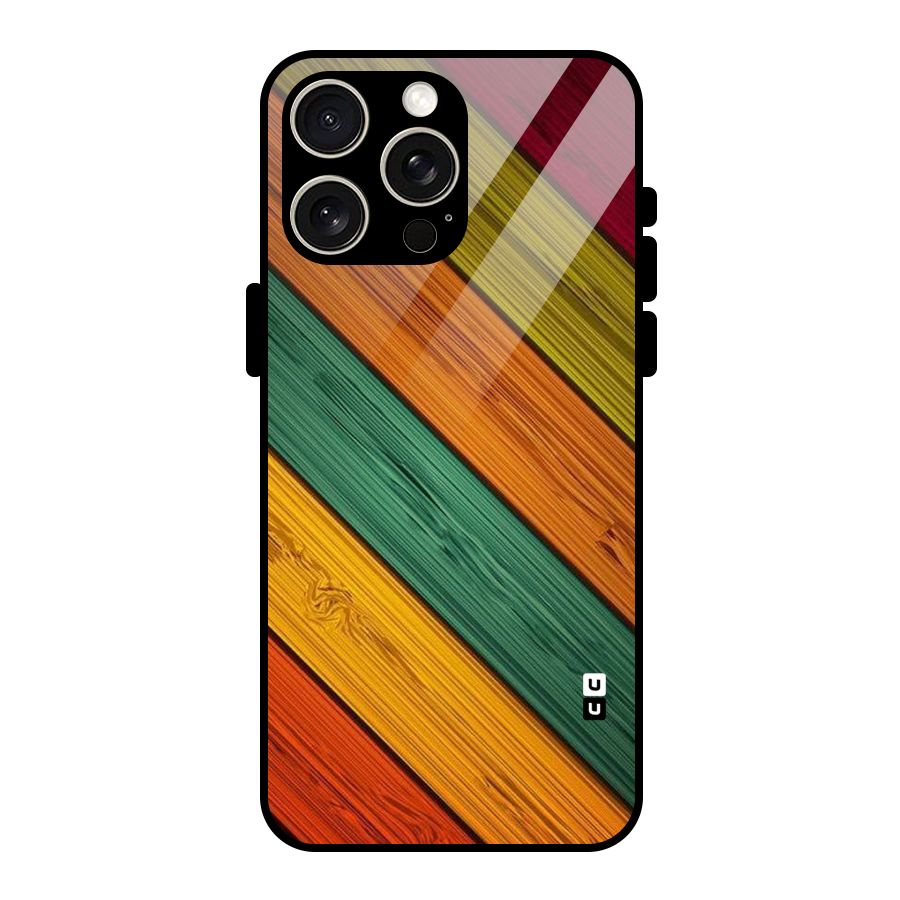 Stripes Classic Design Glass Back Case for iPhone 15 Pro Max
