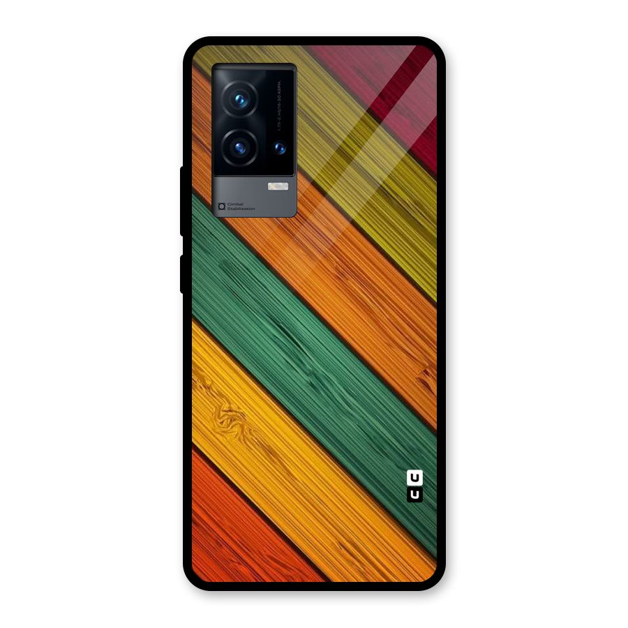 Stripes Classic Design Glass Back Case for iQOO 9 5G