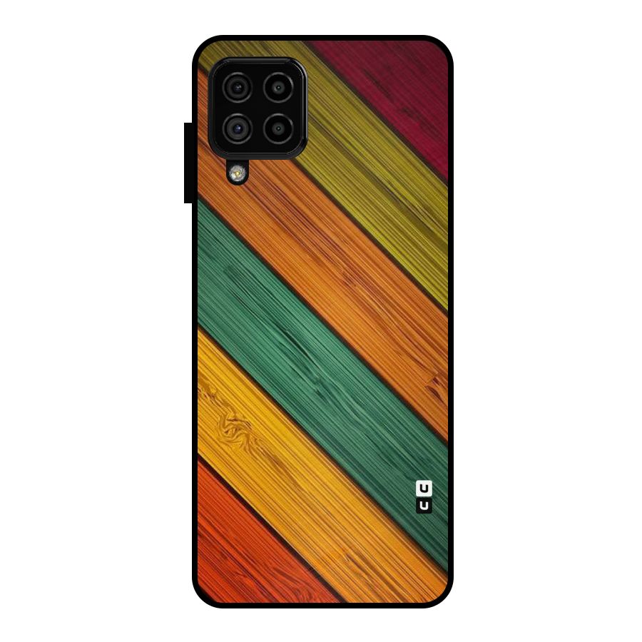 Stripes Classic Design Metal Back Case for Galaxy A22 4G