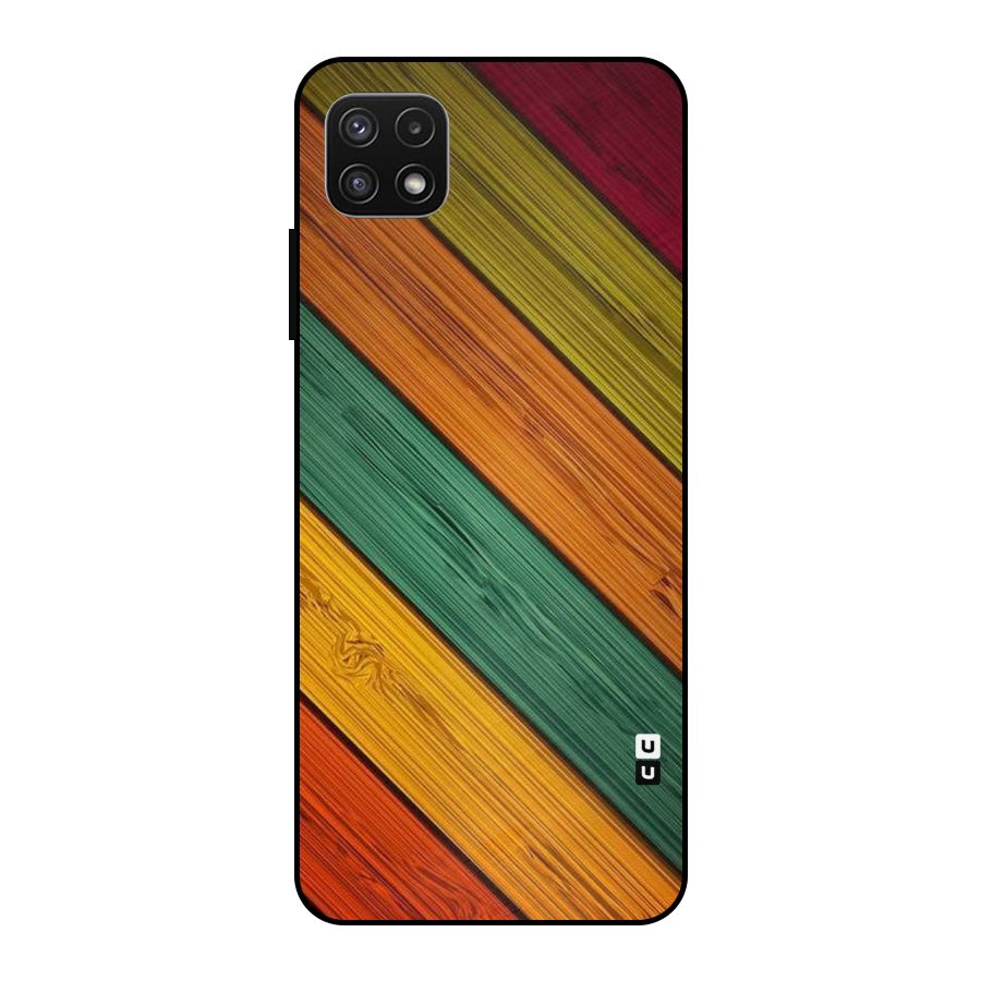 Stripes Classic Design Metal Back Case for Galaxy A22 5G