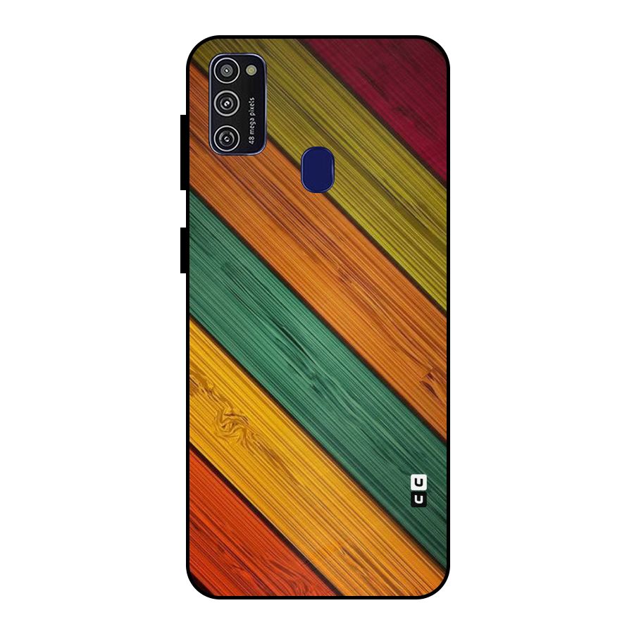 Stripes Classic Design Metal Back Case for Galaxy M30s