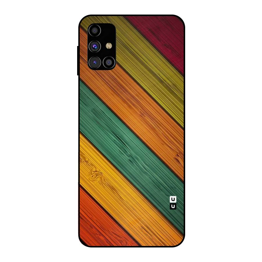 Stripes Classic Design Metal Back Case for Galaxy M31s