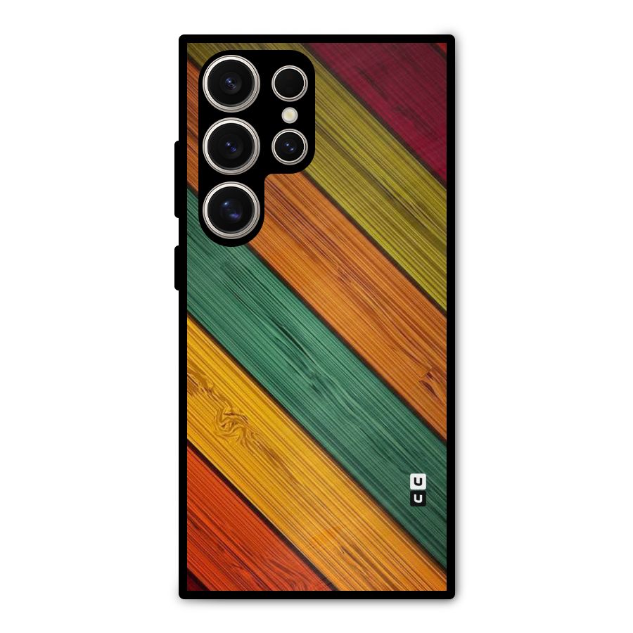 Stripes Classic Design Metal Back Case for Galaxy S24 Ultra