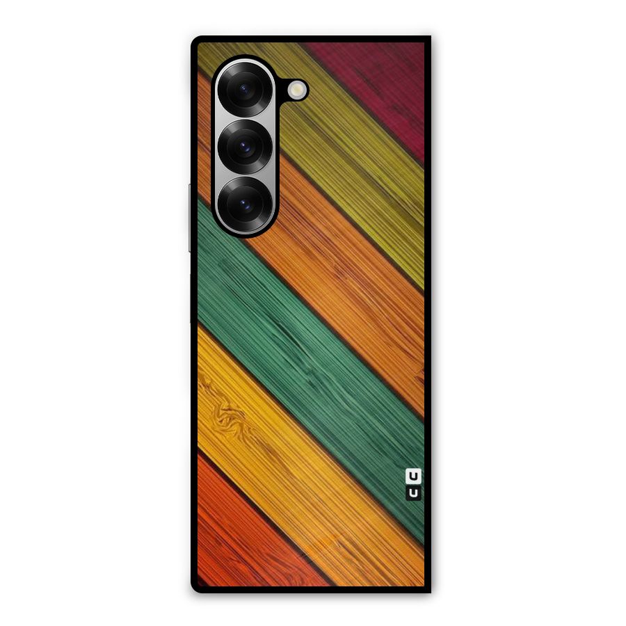 Stripes Classic Design Metal Back Case for Galaxy Z Fold6