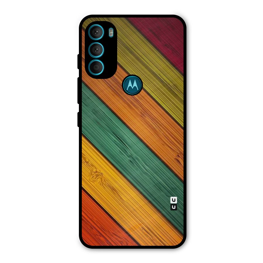 Stripes Classic Design Metal Back Case for Moto G71 5G