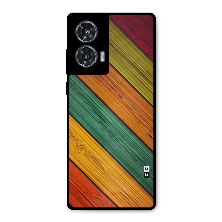 Stripes Classic Design Metal Back Case for Motorola Edge 50 Fusion