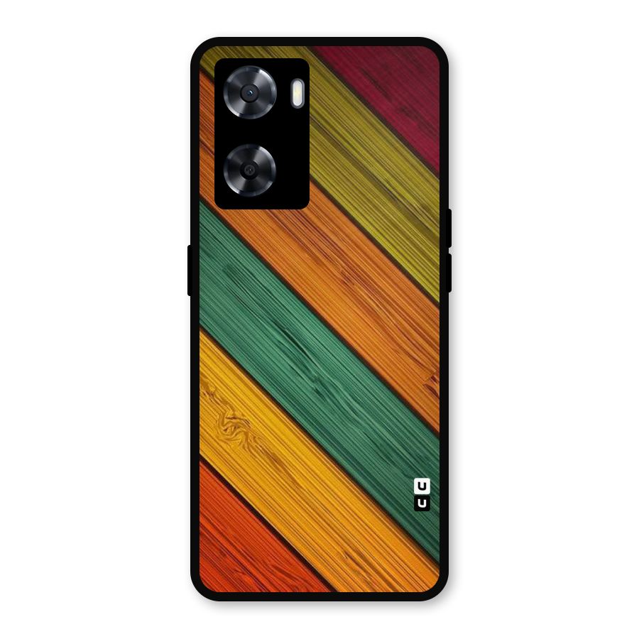 Stripes Classic Design Metal Back Case for Oppo A57 2022
