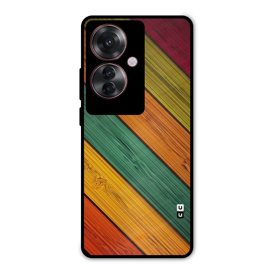 Stripes Classic Design Metal Back Case for Oppo F25 Pro