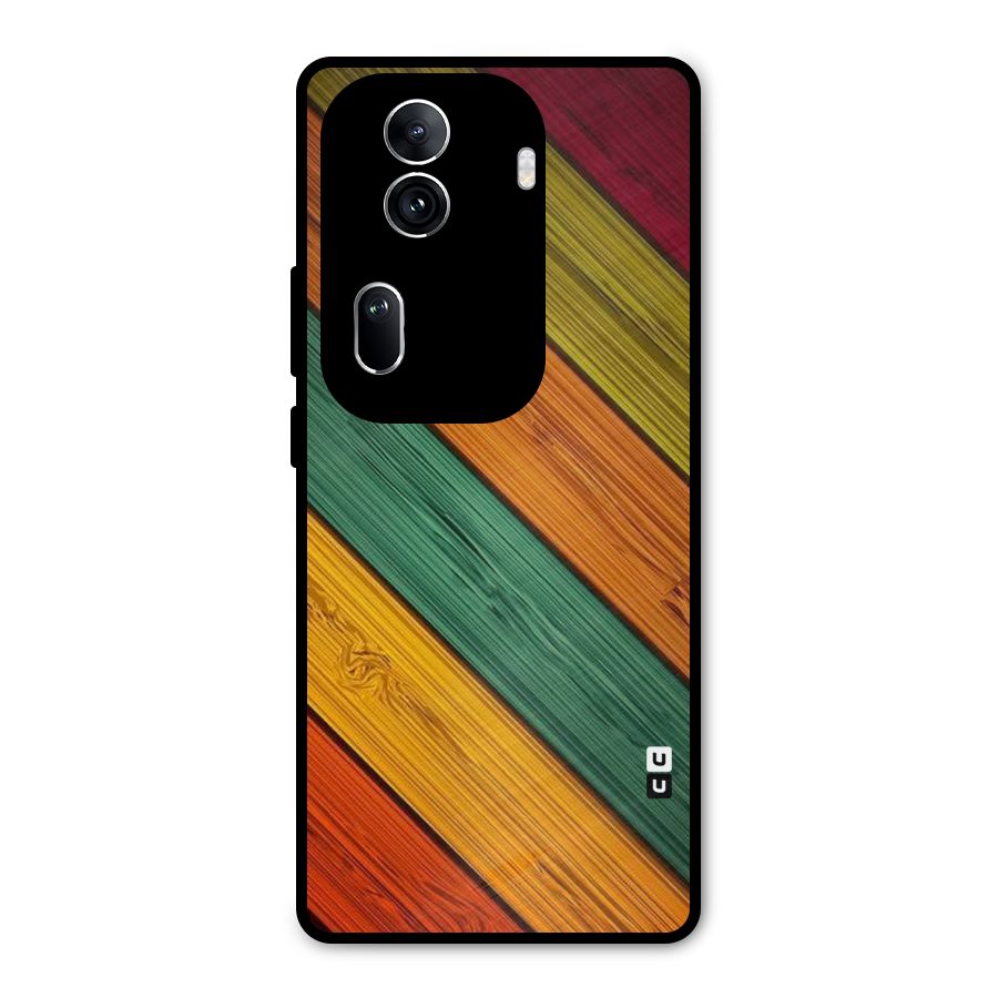 Stripes Classic Design Metal Back Case for Oppo Reno11 Pro 5G