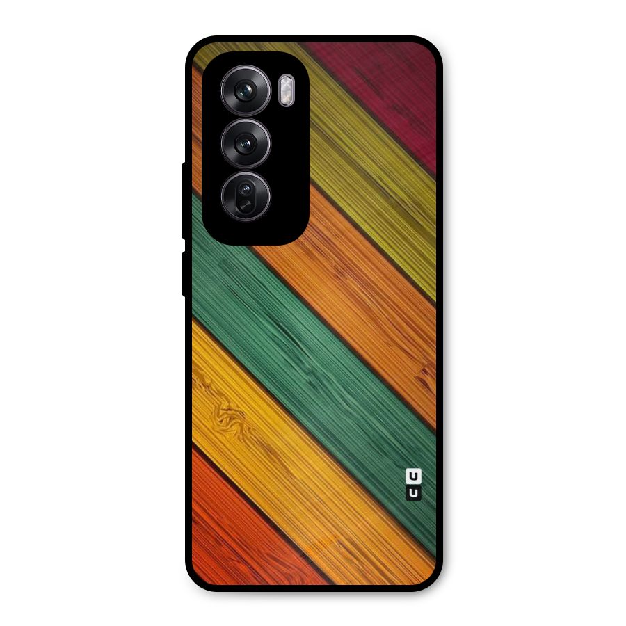 Stripes Classic Design Metal Back Case for Oppo Reno12 Pro