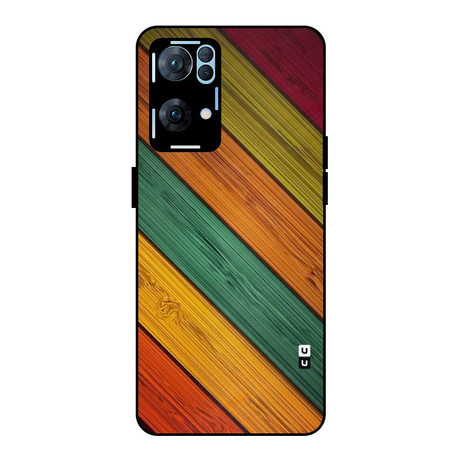 Stripes Classic Design Metal Back Case for Oppo Reno7 Pro 5G