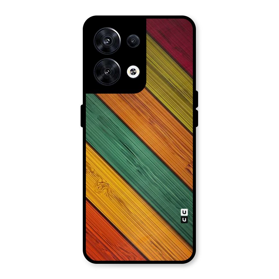 Stripes Classic Design Metal Back Case for Oppo Reno8 5G