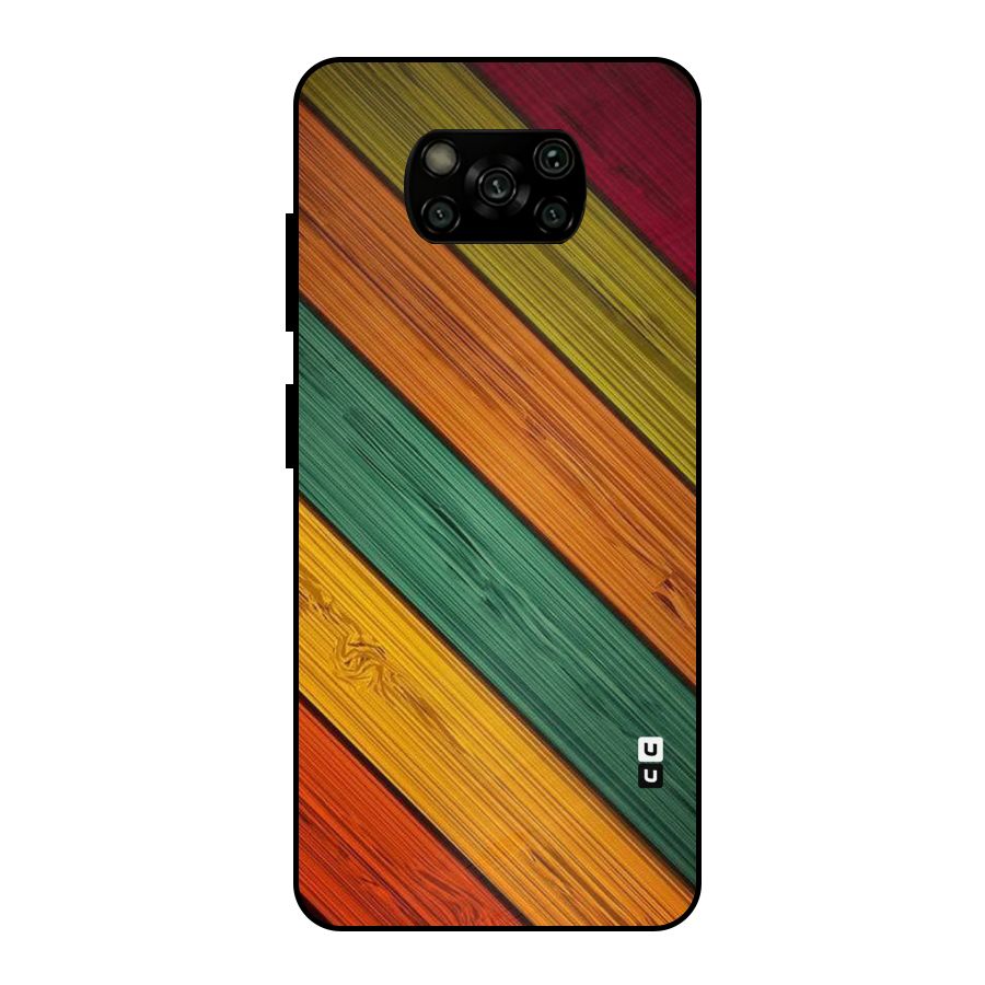 Stripes Classic Design Metal Back Case for Poco X3