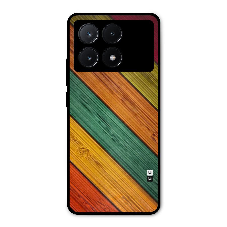 Stripes Classic Design Metal Back Case for Poco X6 Pro