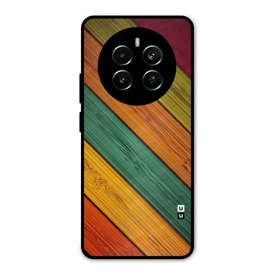 Stripes Classic Design Metal Back Case for Realme 12 Pro Plus