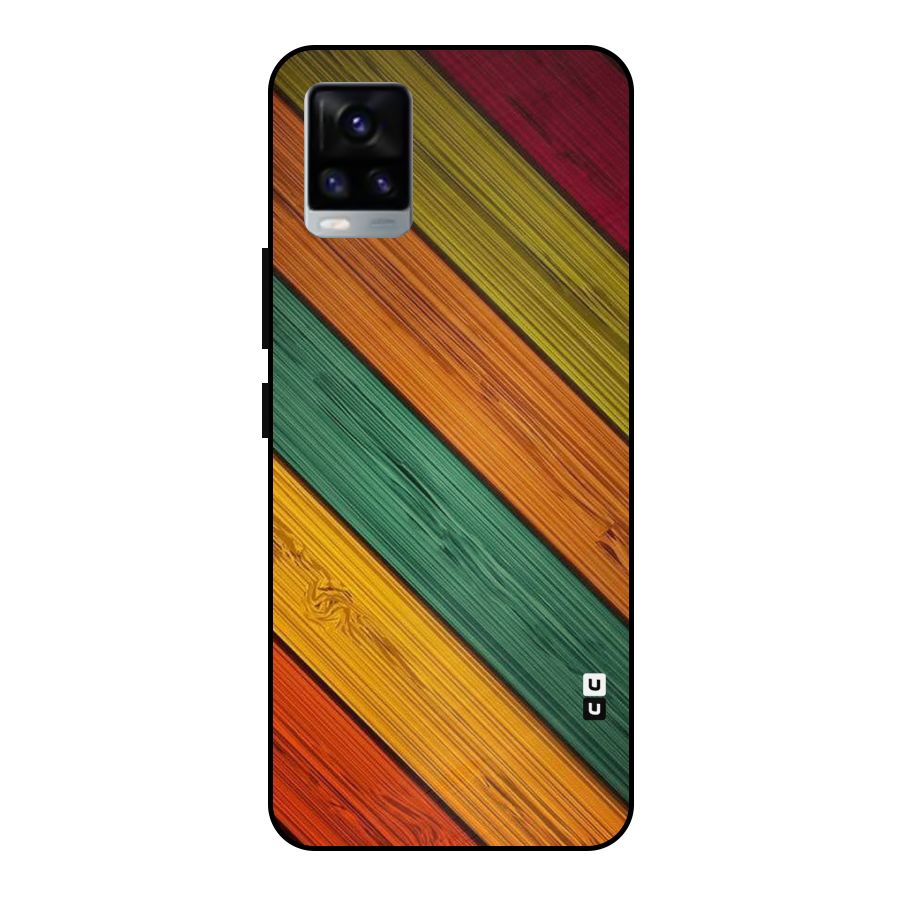 Stripes Classic Design Metal Back Case for Vivo V20 2021
