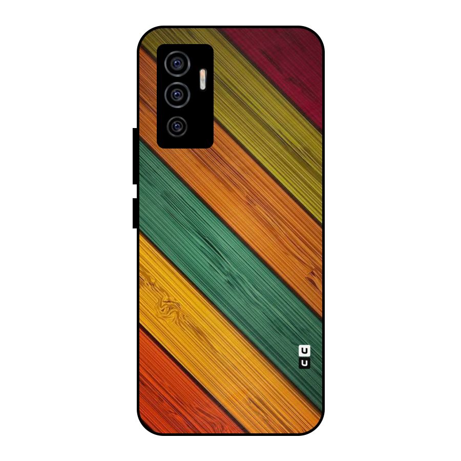 Stripes Classic Design Metal Back Case for Vivo V23e