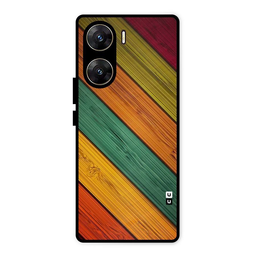 Stripes Classic Design Metal Back Case for Vivo V29e