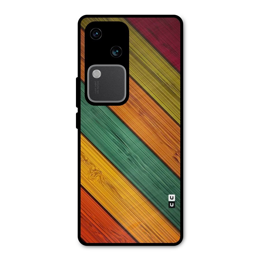 Stripes Classic Design Metal Back Case for Vivo V30