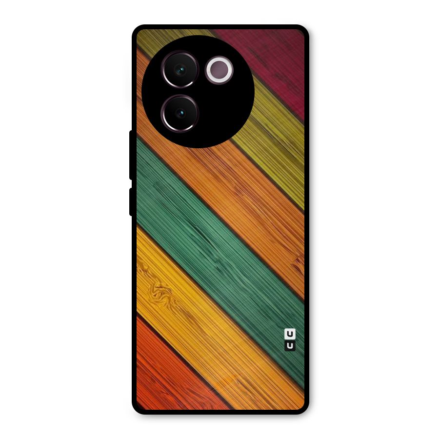 Stripes Classic Design Metal Back Case for Vivo V30e