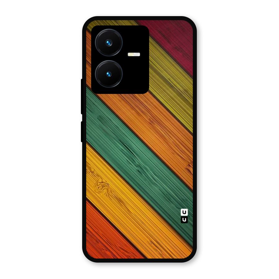 Stripes Classic Design Metal Back Case for Vivo Y22s