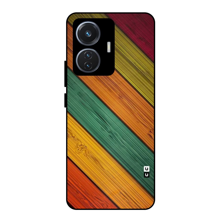 Stripes Classic Design Metal Back Case for iQOO Z6 44W