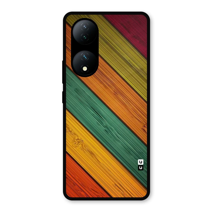 Stripes Classic Design Metal Back Case for iQOO Z7s